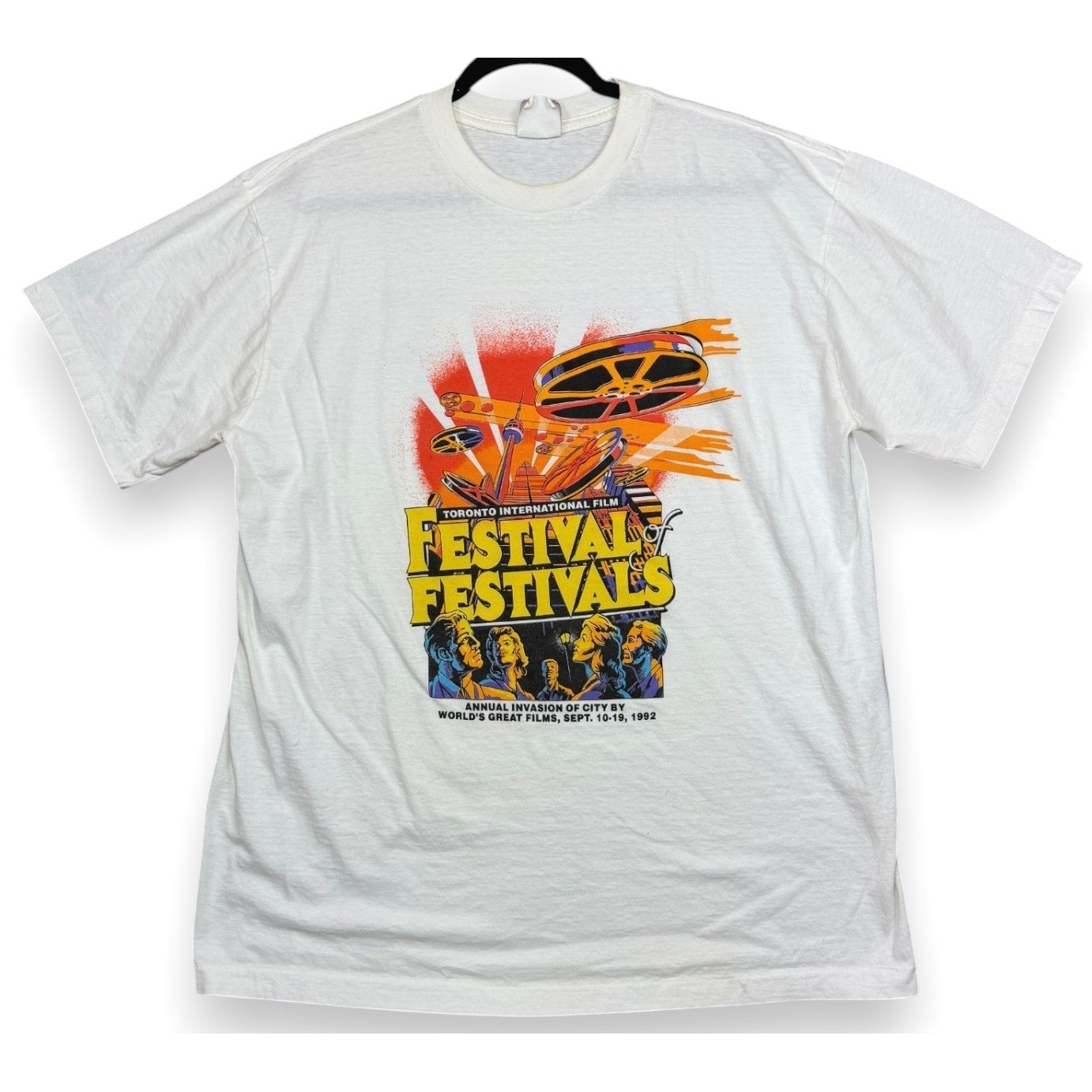 Brockum TShirt Mens Xl White 1992 Toronto Film Festival Staff Vintage 90s